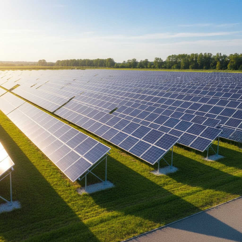 genereaza imagine de 400x400 pentru un parc fotovoltaic investitie ideala pentru venit pasiv