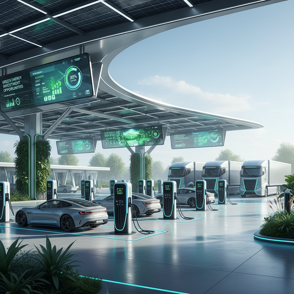 realizeaza o imagine de 400x400, sugestiva pentru programul e-mobility care sa infatiseze o benzinarie a viitorului adica statii de alimentare masi electrice vehicule usoare si vehicule grele. pentru un venit pasiv