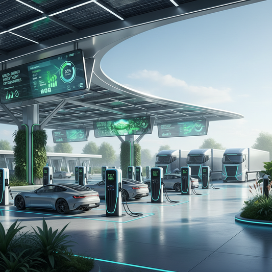 realizeaza o imagine de 400x400, sugestiva pentru programul e-mobility care sa infatiseze o benzinarie a viitorului adica statii de alimentare masi electrice vehicule usoare si vehicule grele. pentru un venit pasiv